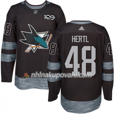San Jose Sharks Dresy Tomas Hertl 48 1917-2017 100th Anniversary Adidas Černá Authentic - Pánské San Jose Sharks Dresy Tomas Hertl 48 1917-2017 100th Anniversary Adidas Černá Authentic - Pánské